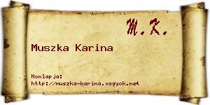 Muszka Karina névjegykártya